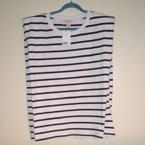 Black and White Striped Sleeveless Top